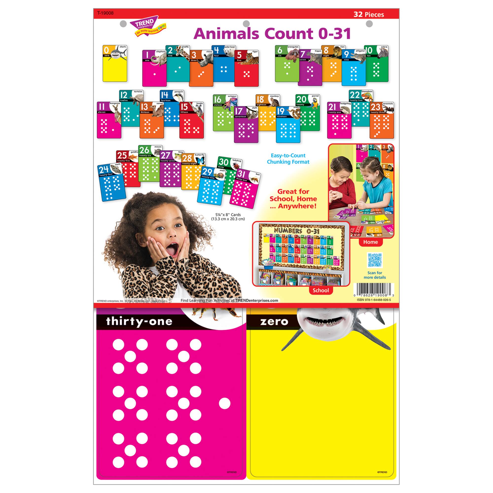 Trend Enterprises® Animals Count 0-31 Wipe Off Learning Set